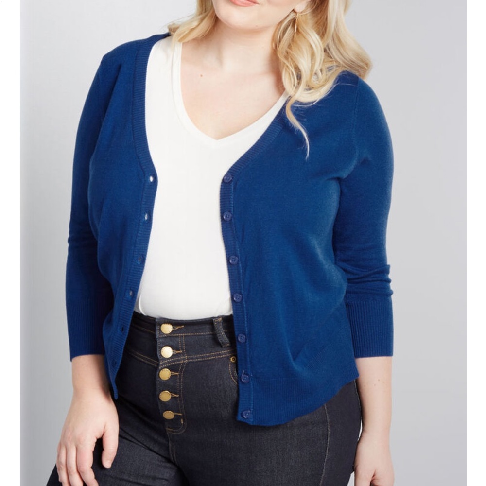 Charter School Cardigan in Royal Blue - PLUS!